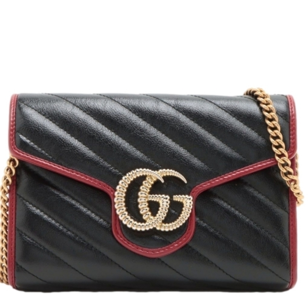 Authentic Gucci GG Marmont Chain Shoulder Bag